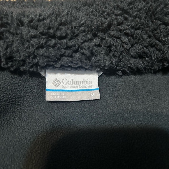 Columbia Women’s Black Sherpa Fleece Coat Long Soft Warm Medium - Picture 14 of 14